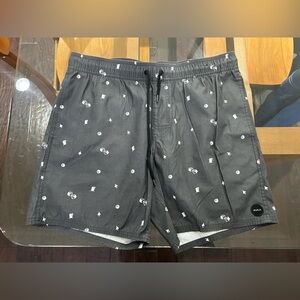 RVCA Gray SShorts with White Pattern